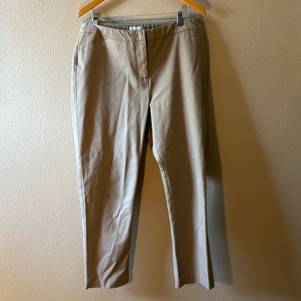 Chico's So Slimming Ankle Pants 2/Large 34" x 27" Inseam Tan Stretch